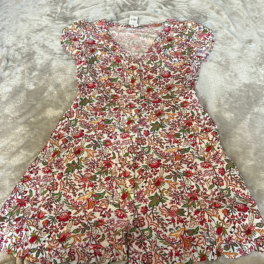 NWT loft floral button dress